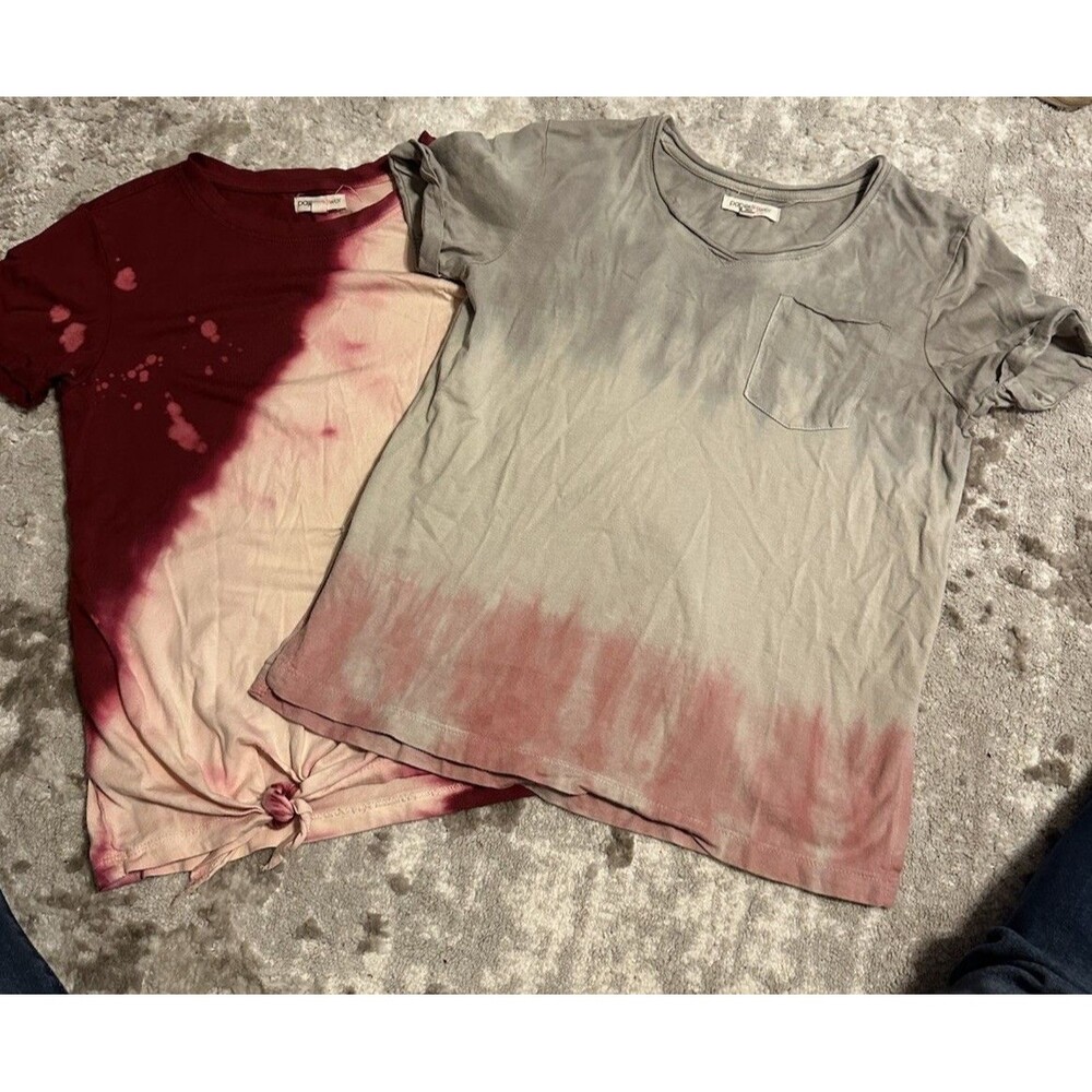 Paper Flowers Girls Tops Lot Of 2 Tie Dye Boho Large Earth Natural C4